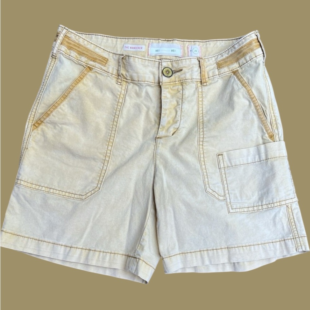 Anthropologie Hei Hei Mustard Cargo Shorts- Size 30